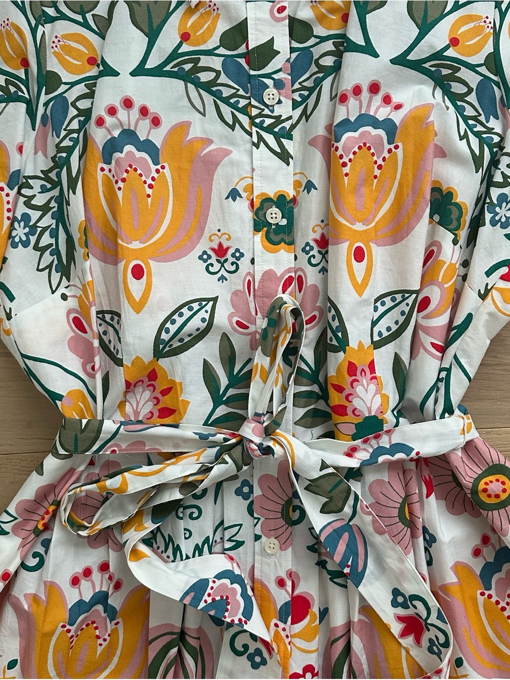 Boden Alexa Maxi Shirt Dress in Ivory Tulip Fusion. Size 16/18 - Picture 5 of 14
